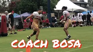 Nick Bosa Teaches Fred Warner Pass Rush Moves at the 49ers’ Joint Practice with the Chargers