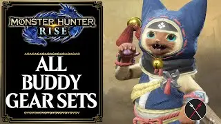 Monster Hunter Rise ALL BUDDY EQUIPMENT! All Palico & Palamute Weapons and Armor Low and High Rank