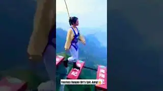 Fearless Bungee Girl&rsquo;s Epic Jump! 🪂🔥 #bungeejump #fearless #shorts