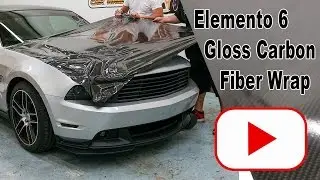 Carbon Fiber Hood vinyl wrap on a mustang Sott elemento 6