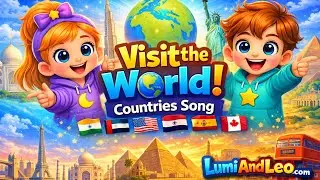 Lumi & Leo Visit the World 🌍Countries Song for Kids (India, Dubai, New York, Egypt, Spain, Canada)