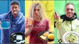 24 HORAS COMENDO COMIDA DE UMA COR SÓ
