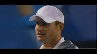 Andy Roddick saves 3 match points with 3 huge aces to the same spot