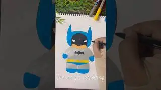 Simple Batman Drawing Tutorial #ytshorts #shorts #saziya art studio
