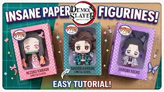 DIY GIFTS FOR ANIME LOVERS🌟💖 | DEMON SLAYER PAPER CRAFT FIGURINES | TANJIRO | NEZUKO | SHINOBU✨