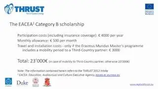 THRUST EACEA scholarships