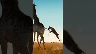 Hyena Bites Giraffe Tail And Faces Instant Disaster