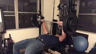 Bench press current PR and Fail! Safety is a must for everyone.