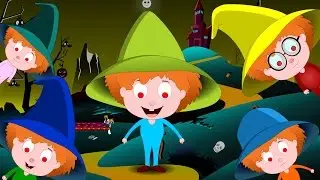 Five Little Witches | Halloween Nursery Rhymes for Children | Little Kids Tv