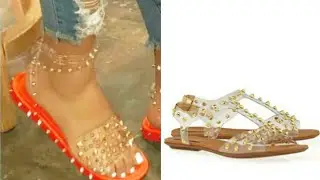 Sexy women's feet collection of transparent causal slipper and sandals designs 2020