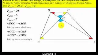 Jak obliczyć pole trapezu z trójkątów podobnych - Zadanie 12 - MatFiz24.pl