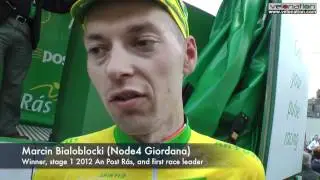 Stage one winner Marcin Bialoblocki interview at An Post R&aacute;s 2012