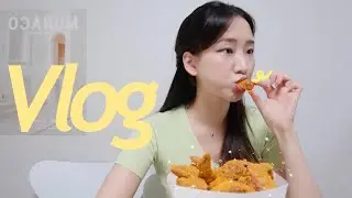 먹방브이로그 | 뿌링클, 마왕족발 당면추가, 피맥, 만두, 봉브레드,치즈케이크 | 빼박 먹방브이로그👀
