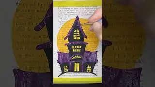 Painting of a Haunted House 🏚️ #shorts #halloweenpainting