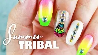 Summer Tribal Nail Art Tutorial // Hand Painted Neon Nail Art at Home