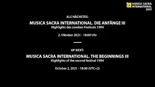 Concert: The beginning of Musica Sacra International in 1994
