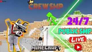 MINECRAFT LIVE | JOIN CREW SMP SERVER / SURVIVAL + LIFESTEAL COMING  JAVA / POCKET EDITION 24/7