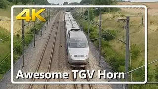[4k/2160p video] AMAZING HORN from High Speed TGV Train!