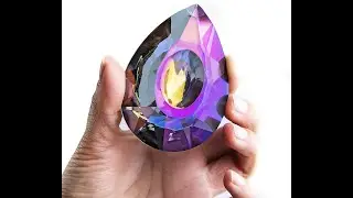 76mm Crystal Suncatcher Hanging Chandelier Prism Purple Ornament,Rainbow Maker Decor