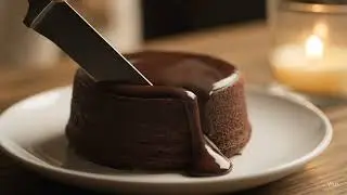 Chocolate Lava Cake Cutting with Knife 🍫🔥 | ASMR Girl Eating