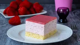 Торт с клубничным кремом и муссом 🍓