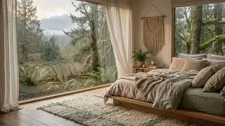 [No More Anxiety] Heavy Rain Sounds: Warm Forest Lounge View for a Peaceful Night 💤