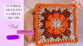 Canhota - Square de croch&ecirc;  Quadradinho da vov&oacute;  F&Aacute;CIL