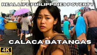 [4K] 🇵🇭 Fisherman in CALACA BATANGAS Gives FREE Fishes | Walking tour  Real Life Philippines Poverty