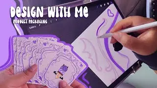 Small Business Diaries✨💜Design product packing with me! Relaxing drawing process🎨