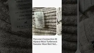 Peruvian Connection M Alpaca Wool Turtleneck Sweater Maxi Skirt Set Ribbed Knit