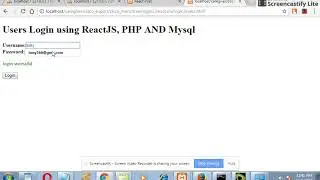 login form  using Reactjs, php and mysql