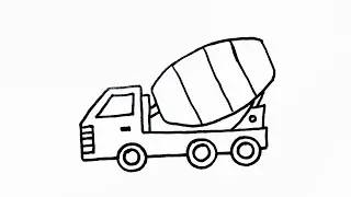How To Draw Glitter Mixer Truck| Glitter Mixer Truck Drawing