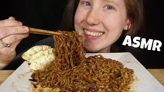 ASMR BLACK BEAN NOODLES (JJAJANGMYEON) MUKBANG (No Talking) EATING SOUNDS