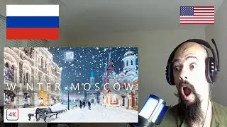 First time reacting to Snowfall in Moscow | Russia Walking in Moscow in the Winter Snow in 4K