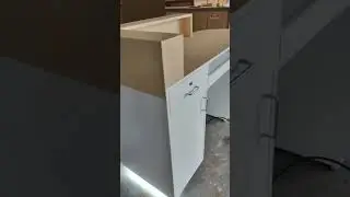 Customized Aine Curved Reception Desk, 1500*600*1000mm.