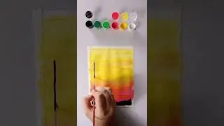 Easy sunset painting with 20 rs watercolor💖/ #painting #drawing #acrylicpainting #india #art