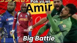 Pak vs wi Fight Amir vs Gayle & Pollard Punjabi commentary  #foryou #fyp #trending #love #how #viral
