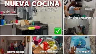 Estrenando la nueva cocina✔️Nueva rutina🏋️‍♀️nuevos habitos saludables✨/limpieza extrema🧹🫧baby shark