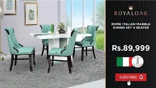 Royaloak |  Rome Italian Marble Dining Set 4 Seater