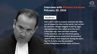 Адвокат Дутерте дал интервью Rappler перед слушаниями в Международном уголовном суде.