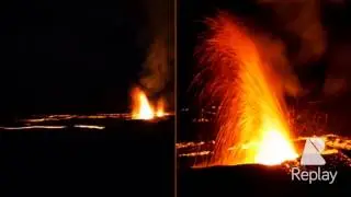 Piton de la Fournaise : replay d'une soir&eacute;e magique au clair de Lune et devant son &eacute;ruption