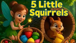 5 Little Squirrels 🐿️ | Learn Colors & Counting with Acorns | AI 3D Nursery Rhyme for Kids