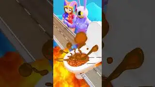 Pomni & Jax 6974 Bridge Jump into Chocolate Toilet Lava Trap DIGITAL CIRCUS