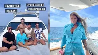 Katie Price enjoys friend&rsquo;s lavish birthday as she slurps oysters on yacht