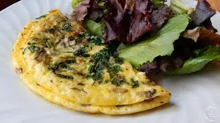 Spinach Mushroom Omelette Recipe | The Sweetest Journey