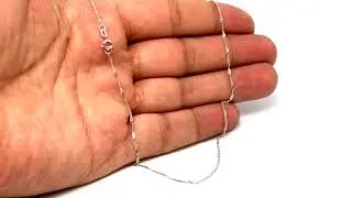 10k White Gold Singapore Chain Necklace, 0.8mm