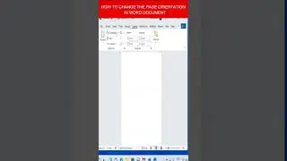 How to change the page orientation in word document | #shorts | #word
