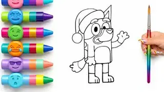 Drawing Bluey Cartoon 💙 | Easy Kids Drawing Lesson