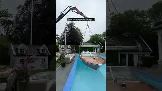Man Parks His Private Yacht in His Villa&rsquo;s Pool! #PrivateYacht #LuxuryLiving #VillaLife