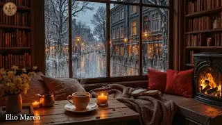 Winter Cabin Ambience 4K 🔥🎶 Cozy Jazz Piano for Reading and Relaxation #2